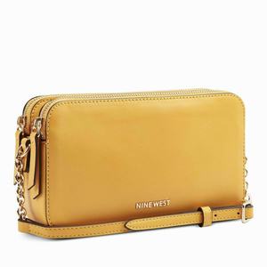 Nine West Penny Double Zip Shoulder Bag - Yellow - Ireland (HA1058436)